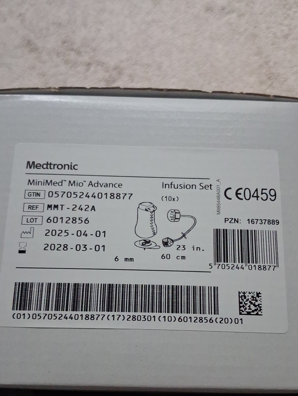 Medtronic Mini Med Mio Advance Infusion Sets New Sealed Box